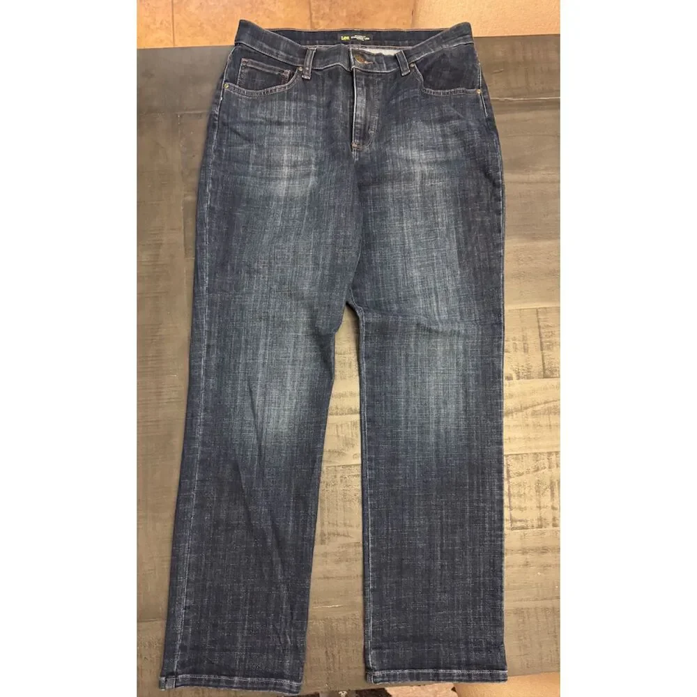 Lee Relaxed Fit Straight Leg Mid Rise Jeans - Sz 10M - Picture 2 of 13